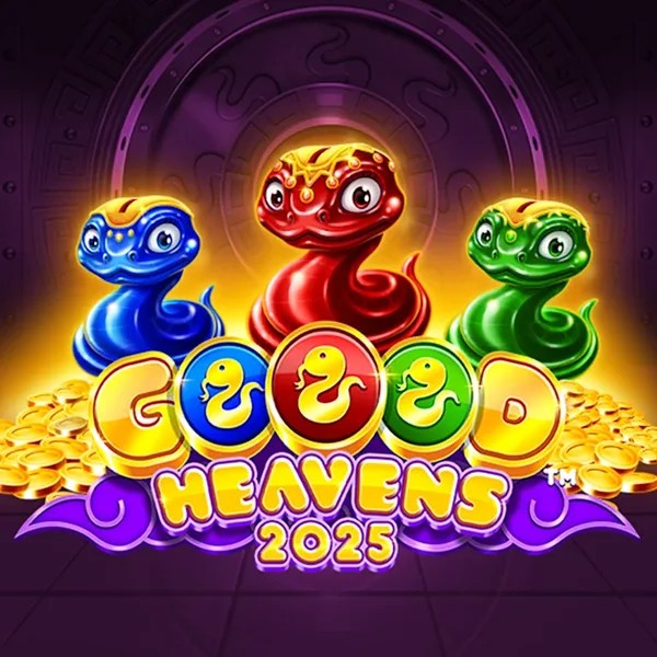 Goood Heavens slot logo by Rarestone Gaming at Vegasino CasinoGoood Heavens
